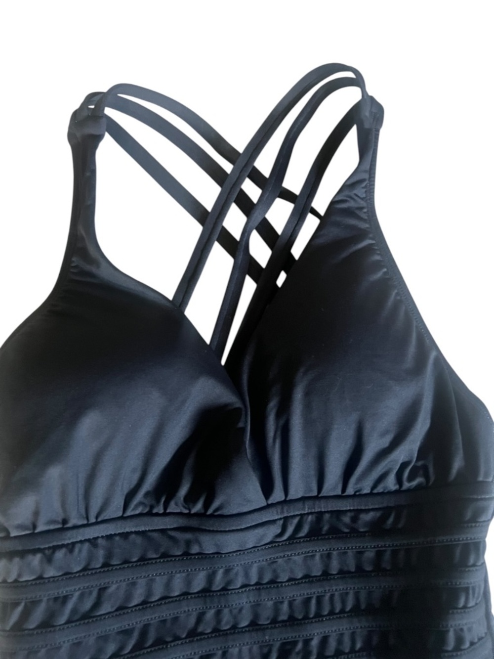 La Blanca Black Strappy Open Back One Piece Swimsuit Size 10 - Picture 2 of 5